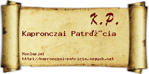 Kapronczai Patrícia névjegykártya